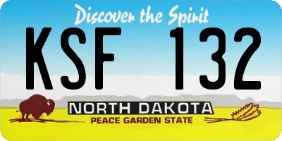 ND license plate KSF132