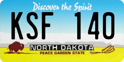 ND license plate KSF140