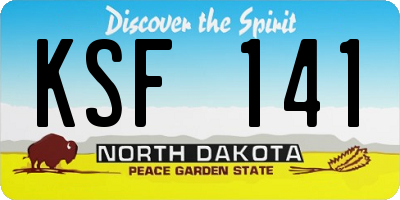 ND license plate KSF141