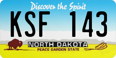 ND license plate KSF143