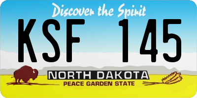 ND license plate KSF145