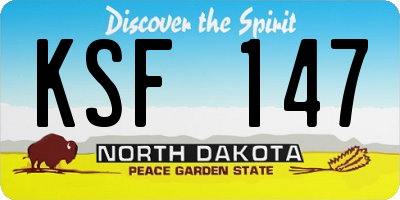 ND license plate KSF147