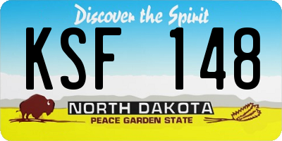 ND license plate KSF148