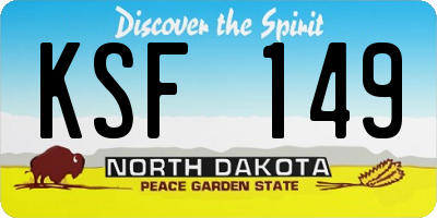 ND license plate KSF149