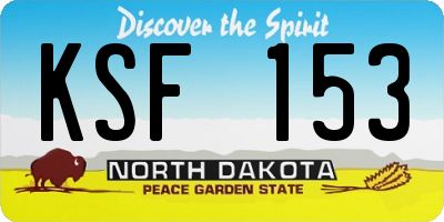 ND license plate KSF153