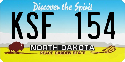 ND license plate KSF154