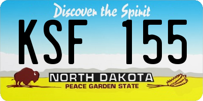 ND license plate KSF155