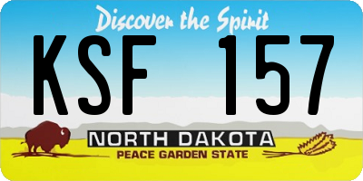 ND license plate KSF157