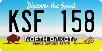 ND license plate KSF158