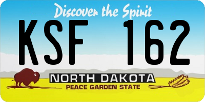 ND license plate KSF162