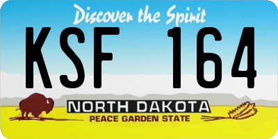 ND license plate KSF164