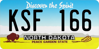 ND license plate KSF166