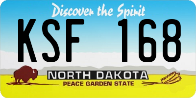 ND license plate KSF168