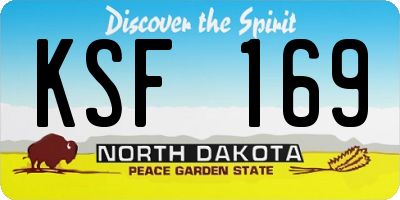 ND license plate KSF169