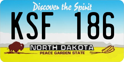 ND license plate KSF186