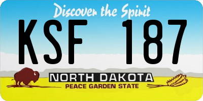 ND license plate KSF187