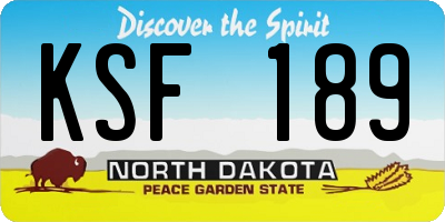 ND license plate KSF189