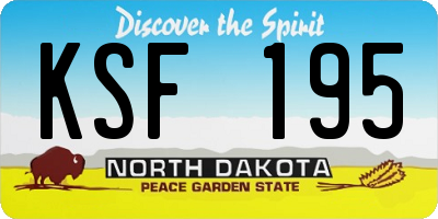 ND license plate KSF195