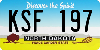 ND license plate KSF197