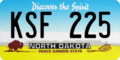 ND license plate KSF225