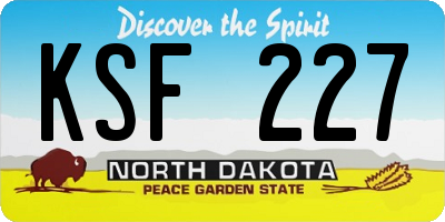 ND license plate KSF227