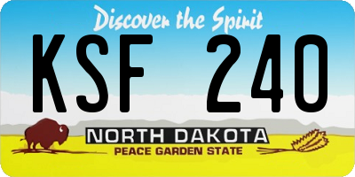 ND license plate KSF240