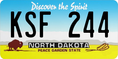 ND license plate KSF244