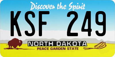 ND license plate KSF249
