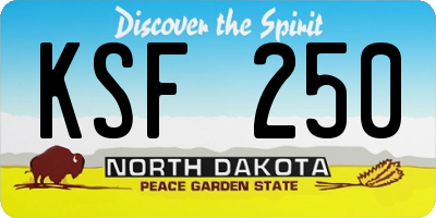 ND license plate KSF250