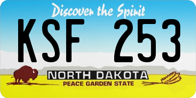 ND license plate KSF253