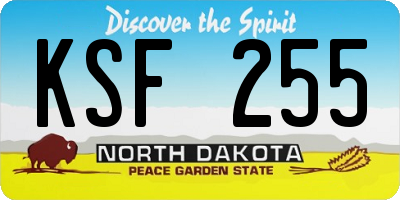 ND license plate KSF255