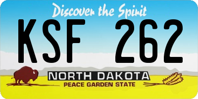 ND license plate KSF262