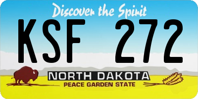 ND license plate KSF272