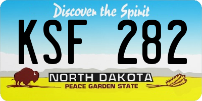 ND license plate KSF282