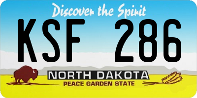 ND license plate KSF286