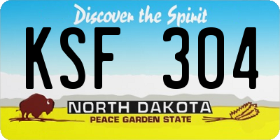 ND license plate KSF304