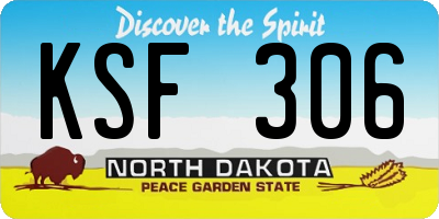 ND license plate KSF306