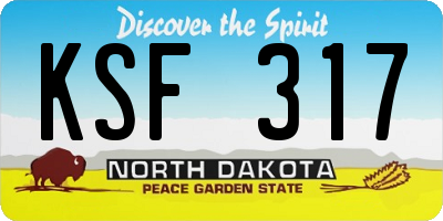 ND license plate KSF317
