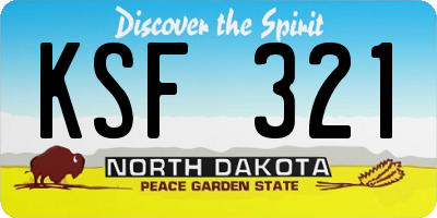 ND license plate KSF321