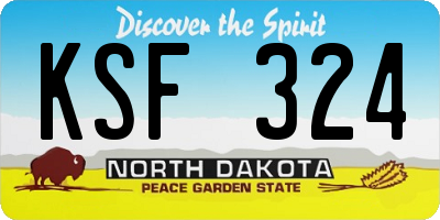 ND license plate KSF324