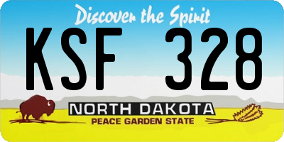 ND license plate KSF328