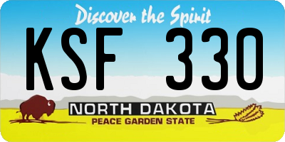 ND license plate KSF330
