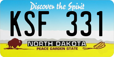 ND license plate KSF331