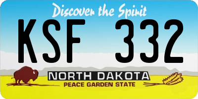 ND license plate KSF332