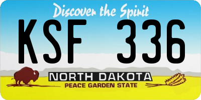 ND license plate KSF336