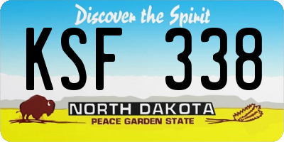 ND license plate KSF338