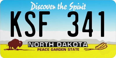 ND license plate KSF341
