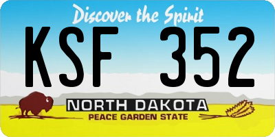 ND license plate KSF352