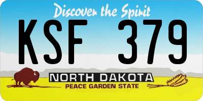 ND license plate KSF379