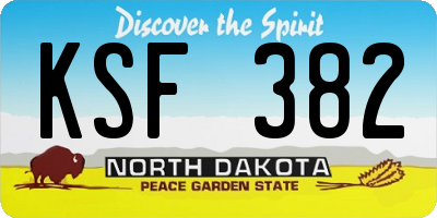 ND license plate KSF382